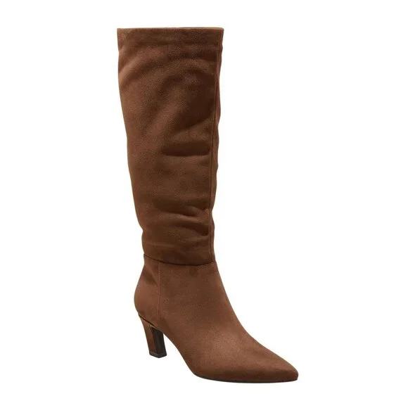 Women's Raye Tall Dress Boots - A New Day Dark Brown 7.5